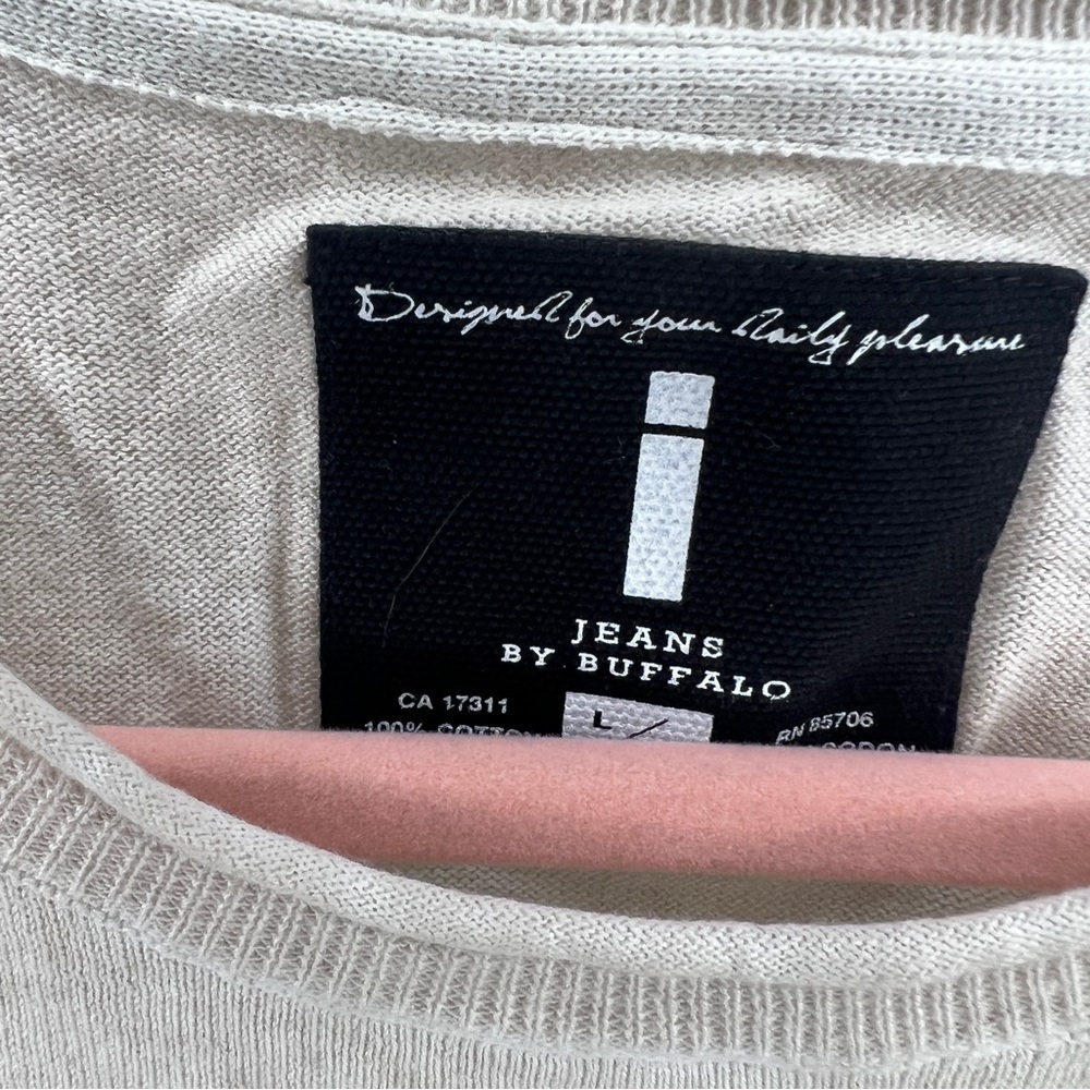 I Jeans by Buffalo Long Sleeve Shirt Cream Size Large - Picture 3 of 7